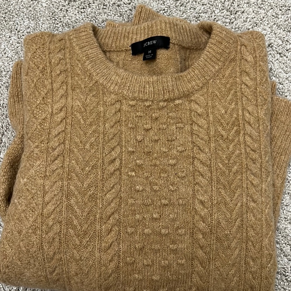 JCREW CABLE-KNIT CREW NECK SWEATER — LIKE NEW